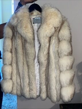 Saga Furs Natural Blue Real Fox Fur Jacket